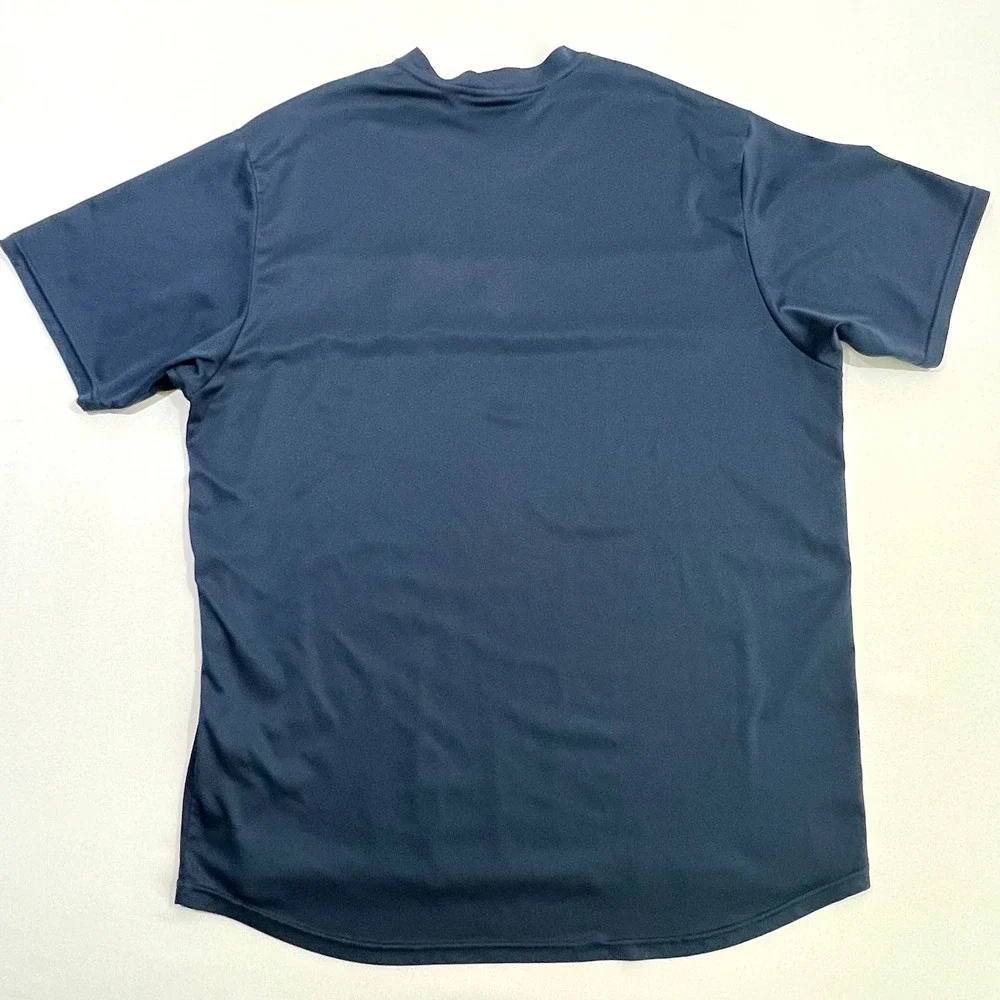 Vintage Nike Dri Fit Shirt Mens XL Navy Blue White Chest Stripe Athletic Y2K